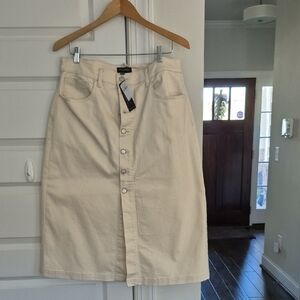Banana Republic Cream Button-Front Pencil Skirt